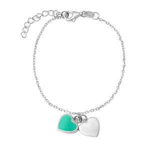 Duo Jewellery Bracelets Silver / Blue Duo Double enamel heart bracelet