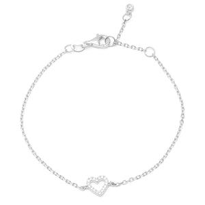 Duo Jewellery Bracelets Silver Duo Cut out heart bracelet
