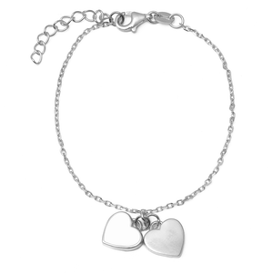 Duo Jewellery Bracelets Silver / White Duo Double enamel heart bracelet
