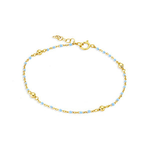 Duo Jewellery Bracelets Yellow Gold / Blue Lola Enamel Bracelet