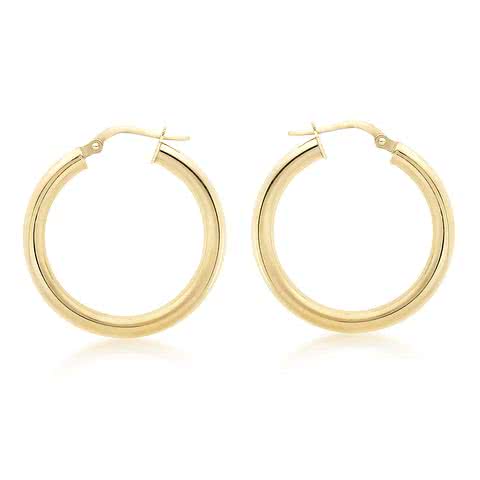 Duo Jewellery Earrings Duo Solid 9ct Yellow Gold Classic Hoops (15mm)