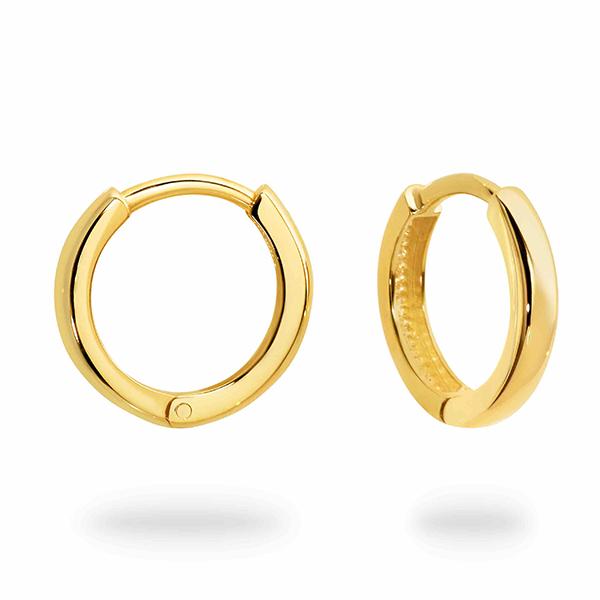 Duo Jewellery Earrings Duo Solid 9ct Yellow Gold Oval Sleeper Hoops (12.3mm)