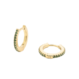 Duo Jewellery Earrings Green Duo Coloured stone huggie earrings