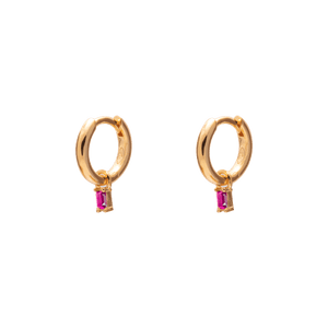 Duo Jewellery Earrings Pink Duo charm huggie earrings