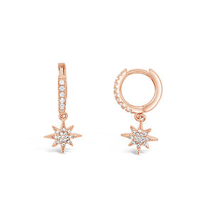 Duo Jewellery Earrings Rose Gold Duo abstract star huggie earrings