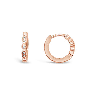 Duo Jewellery Earrings Rose Gold Duo detailed xsmall hoop Earrings