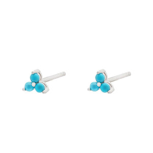 Duo Jewellery Earrings Silver / Aqua Duo Three Stone Earrings