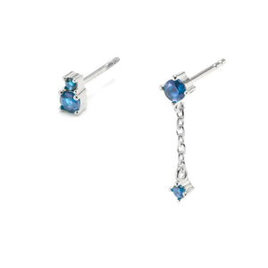 Duo Jewellery Earrings Silver / Blue Duo Mix And Match Earrings