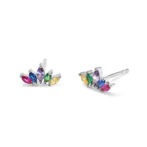 Duo Jewellery Earrings Silver Duo Crown Stud Earrings