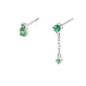 Duo Jewellery Earrings Silver / Green Duo Mix And Match Earrings
