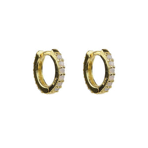 Duo Jewellery Earrings White Duo mini colour stone huggie earrings