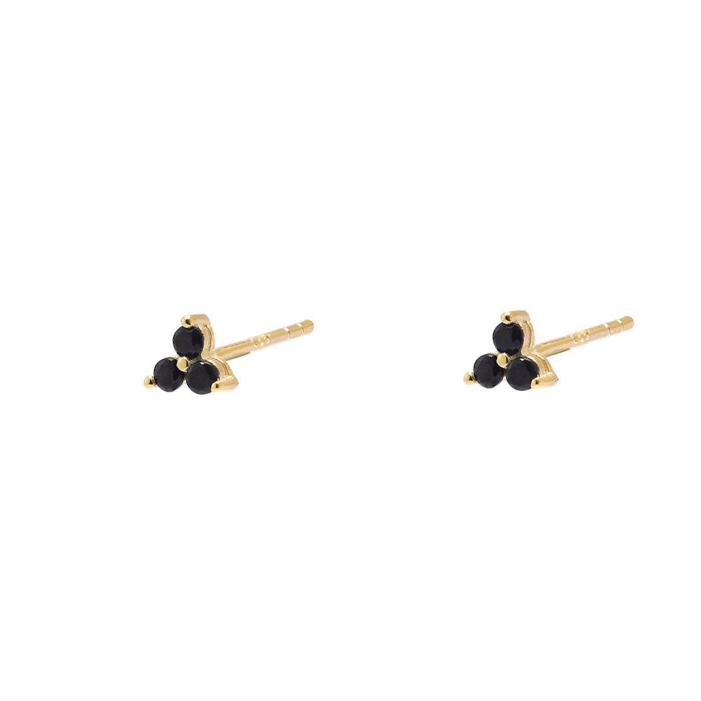 Duo Jewellery Earrings Yellow Gold / Aqua Duo Three Stone Earrings