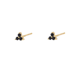 Duo Jewellery Earrings Yellow Gold / Black Duo Three Stone Earrings