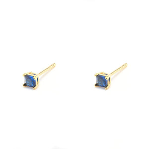 Duo Jewellery Earrings Yellow Gold / Blue Duo Mini Square Stud Earrings