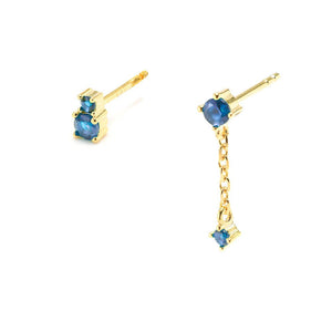 Duo Jewellery Earrings Yellow Gold / Blue Duo Mix And Match Earrings