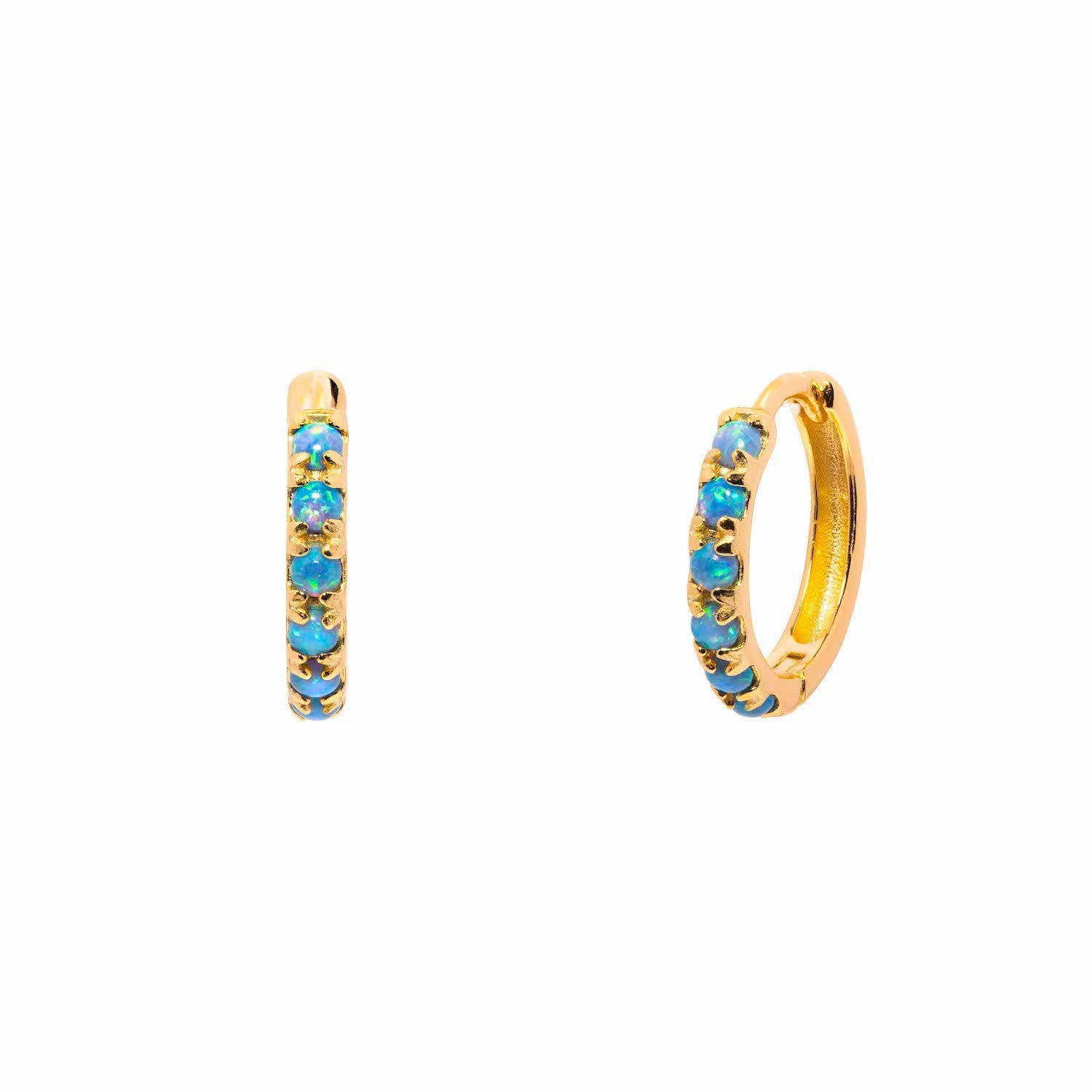 Duo Jewellery Earrings Yellow Gold / Medium Opalite Small Hoop Earrings