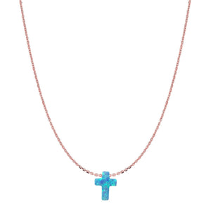 Duo Jewellery Necklaces Duo Silver Cross Opalite Necklace