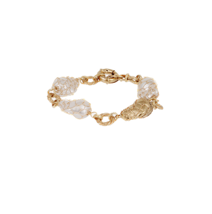 Gas Bijoux Bracelets Yellow Gold Pearl and Gold Rainbow Biwa