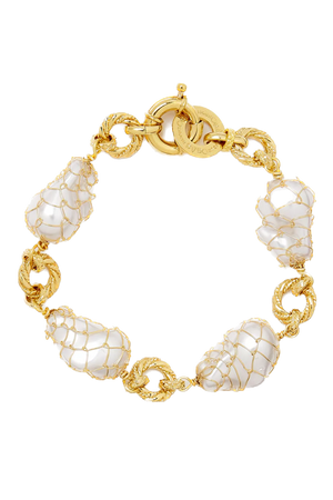Gas Bracelets Yellow Gold / All Pearl Rainbow Biwa Bracelet