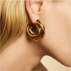 Gas Earrings Gas Atik Gold Hoop Earrings