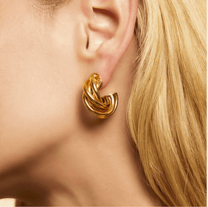 Gas Earrings Gas Bijoux Atik Gold Hoop Earrings Mini