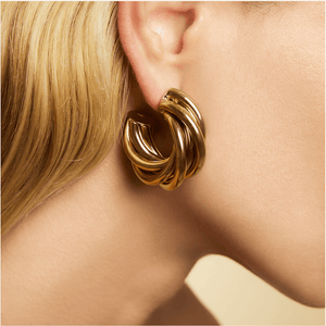 Gas Earrings Gas Bijoux Atik Gold hoop Small