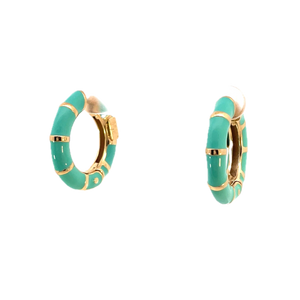 Gas Earrings Gas Bijoux Bambou enamel hoop earrings