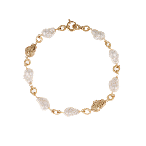Gas Necklaces Yellow Gold / Pearl and Gold Rainbow Biwa Necklace