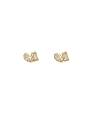 Kirstin Ash Earrings Gold Kirstin Ash Place White Topaz Stud Earrings – Silver & 18K Gold Plated