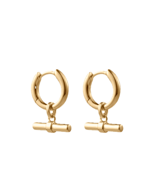 Kirstin Ash Earrings Gold Kirstin Ash Rhythm T-Bar Hoops (18K Gold Plated & Silver)