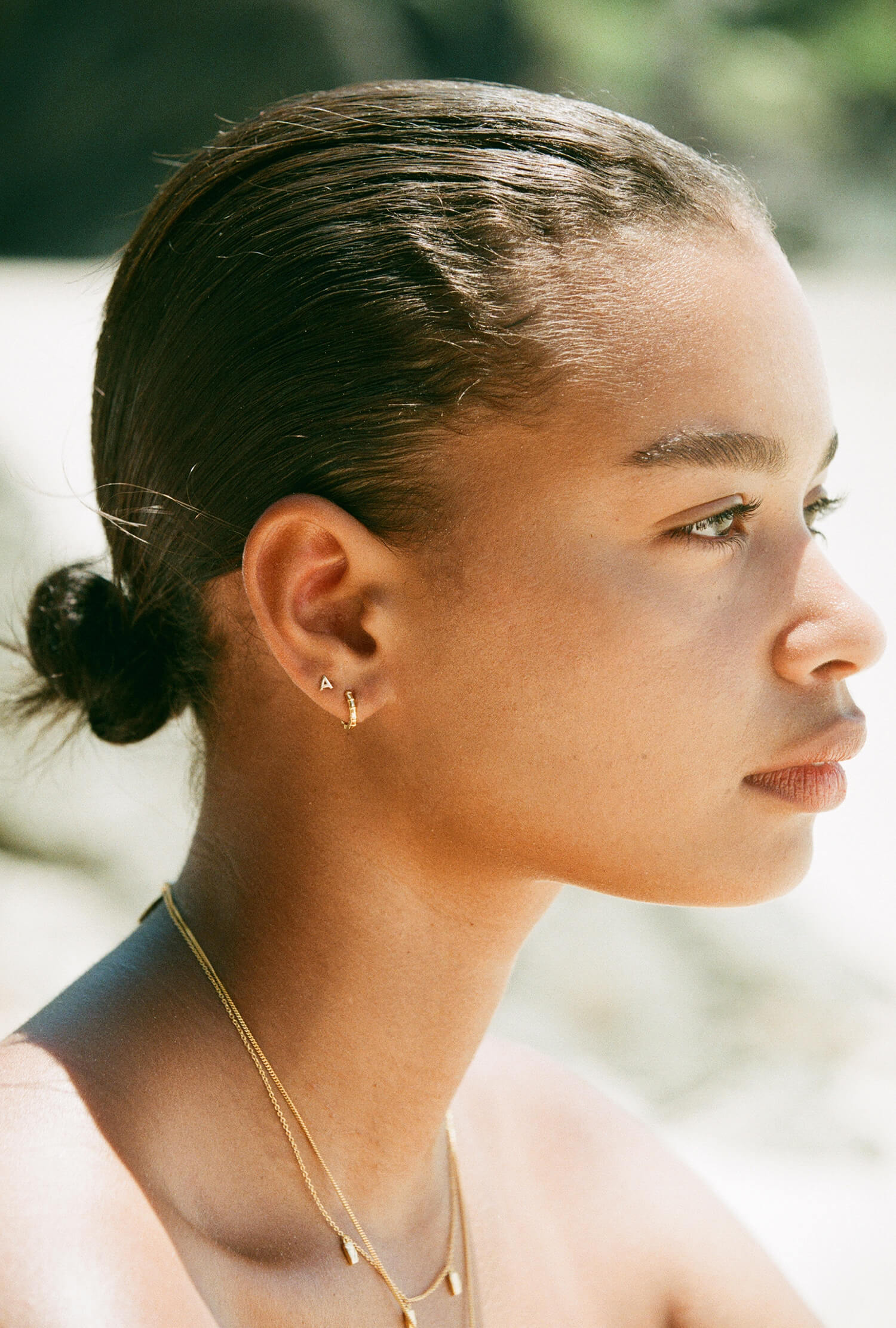 Kirstin Ash Earrings SET / A Kirstin Ash 9 K Gold Initial Earrings