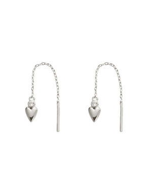 Kirstin Ash Earrings Silver Kirstin Ash Abode Heart Threader