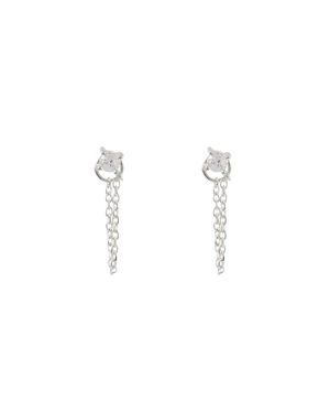 Kirstin Ash Earrings Silver Kirstin Ash Lumen ChainStuds