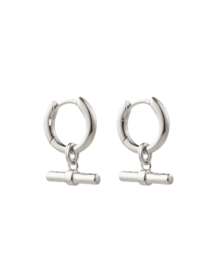 Kirstin Ash Earrings Silver Kirstin Ash Rhythm T-Bar Hoops (18K Gold Plated & Silver)