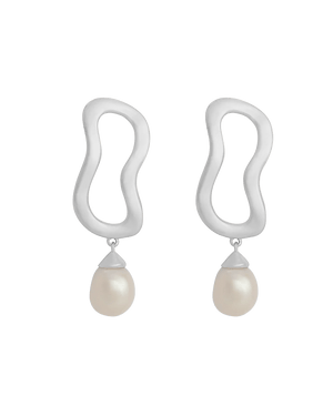 Kirstin Ash Earrings Silver Onda Pearl Earrings