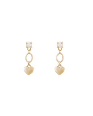 Kirstin Ash Earrings Solid Gold L'Amour Heart Earrings