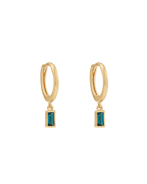 Kirstin Ash Earrings Yellow Gold Centra Drop Hoops Earrings