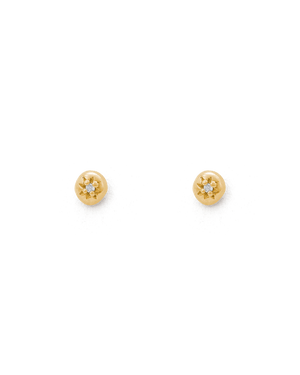 Kirstin Ash Earrings Yellow Gold Guiding Star Studs