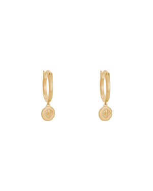 Kirstin Ash Earrings Yellow Gold Memoir Hoop Earrings