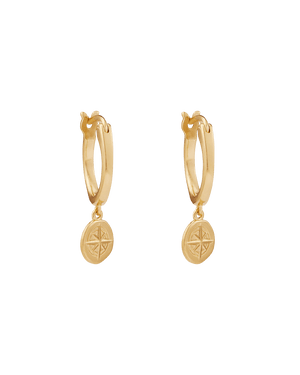 Kirstin Ash Earrings Yellow Gold Wander Hoops Earrings