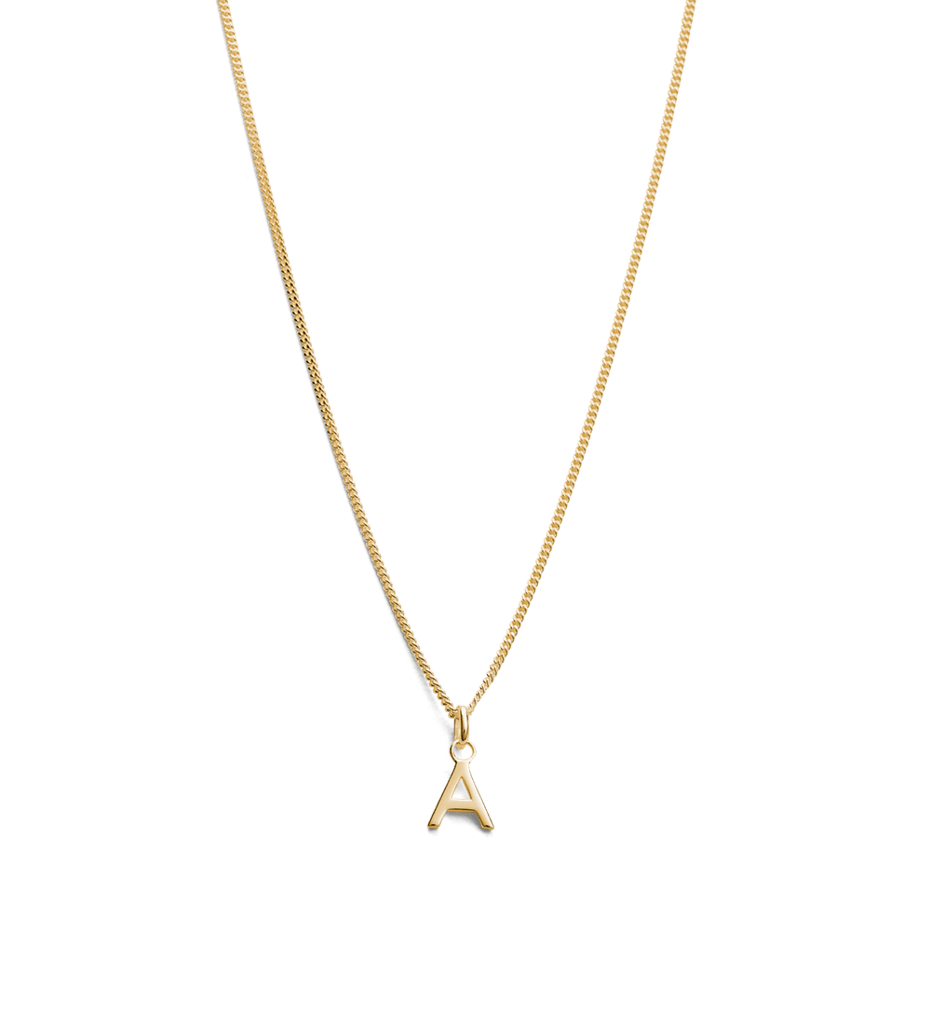 Kirstin Ash Necklaces Yellow Gold / A Kirstin Ash Outline Initial Necklace A-Z