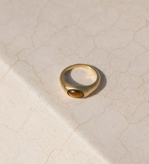 Kirstin Ash Rings Kirstin Ash Tiger’s Eye Ring – 18k Gold Vermeil