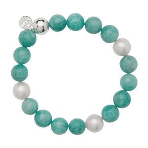Najo Bracelets Najo Sunset Amazonite & Pearl Stretch Bracelet