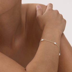 Najo Bracelets Najo Tidal Whisper Pearl Bracelet – Sterling Silver & Gold Plated