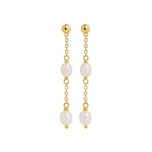 Najo Earrings Gold Najo Tidal Whisper Double Pearl Earring