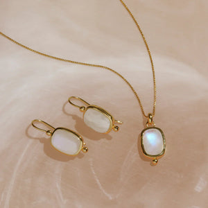 Najo Earrings Najo Fleur Rainbow Moonstone Earrings