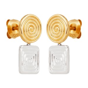 Najo Earrings Najo Labyrinthe Two-Tone Earrings