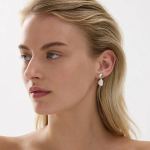 Najo Earrings Najo Ocean Drift Freshwater Pearl Drop Earrings – Gold & Silver