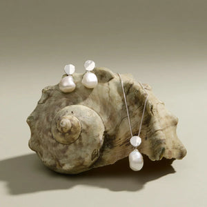 Najo Earrings Najo Ocean Drift Freshwater Pearl Drop Earrings – Gold & Silver