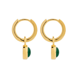 Najo Earrings Najo Solace Gold Green Onyx Huggie